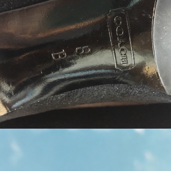 COACH Aubrey Blk Suede Heels with Horse Bit Details. Sz 8 - Picture 6 of 8